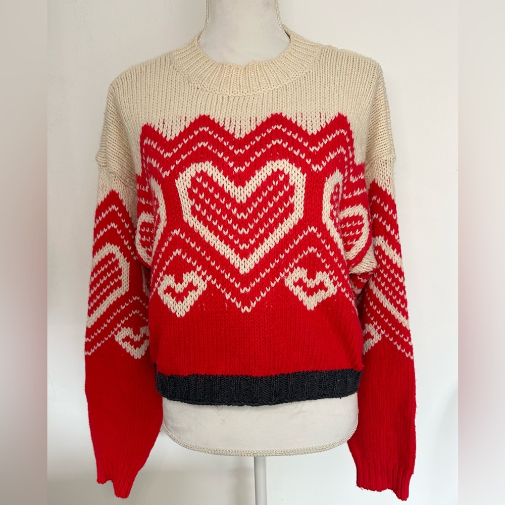 Free People Heart Ski sweater Small